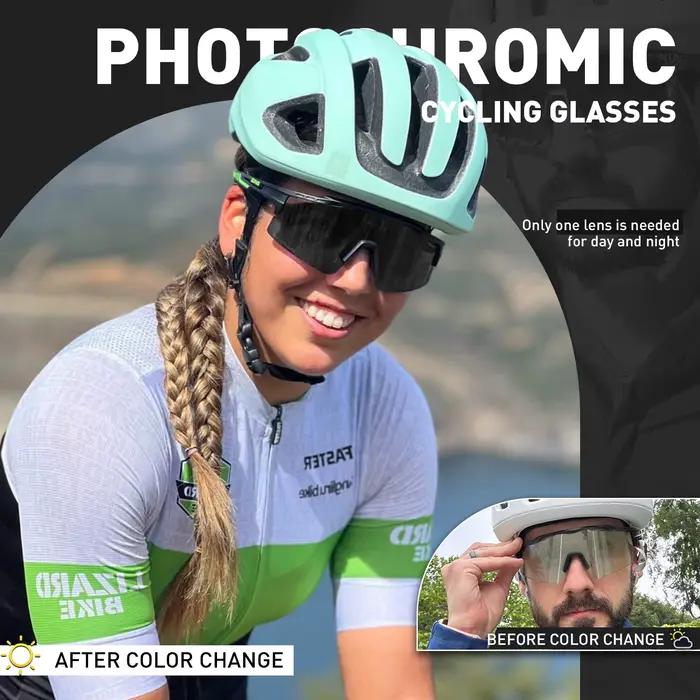 Kapvoe lunettes de soleil photochromiques hommes femmes sport cyclisme lunettes route course lunette
