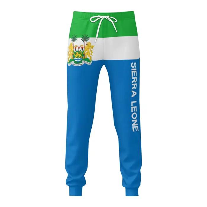 Pantalon de survêtement pour hommes, pantalon drapeau avec emblème Sierra Leone, avec poches, joggin