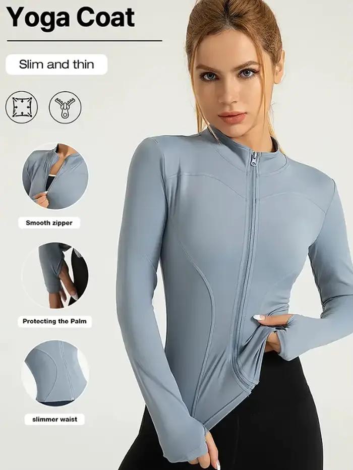 Veste de fitness, haut moulant à séchage rapide pour femmes, édition automne 2025, col montant de pr