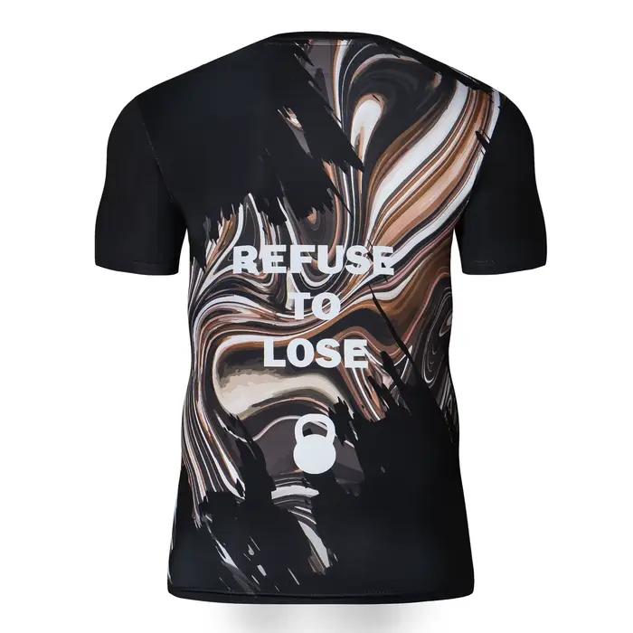 Entraînement à manches courtes t-shirt imprimé hommes t-shirt de haute qualité hommes GYM course à s