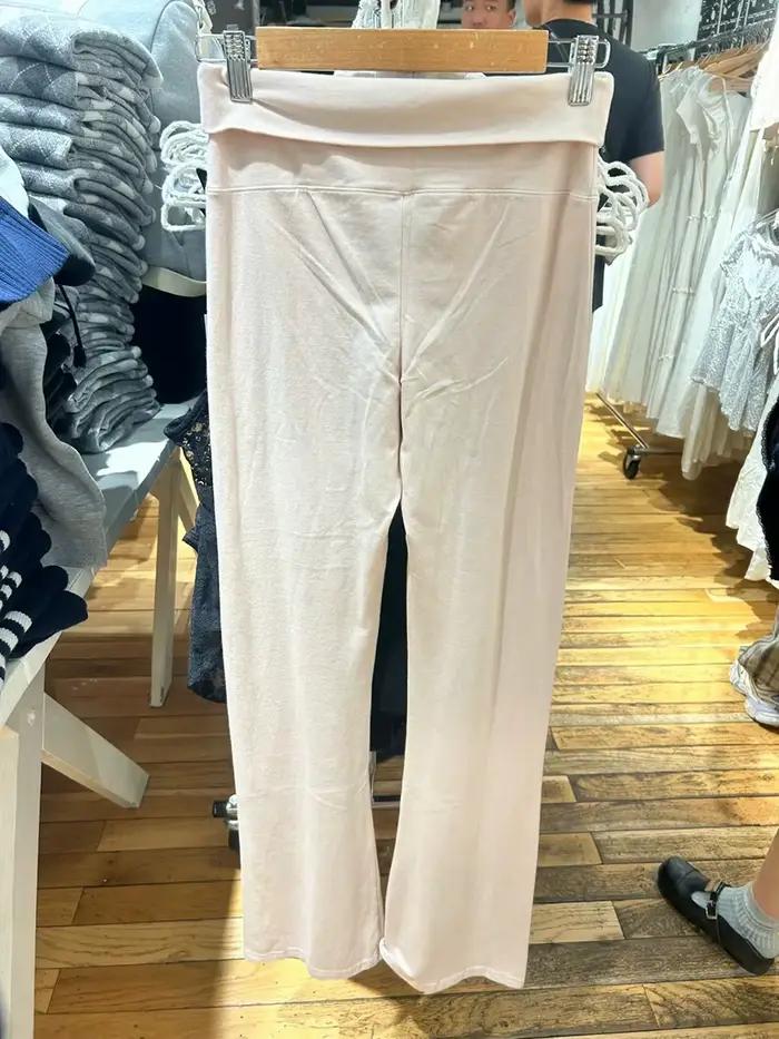 Pantalon de yoga skinny rose rouge pour femme, taille haute élastique, en coton, coupe évasée, style