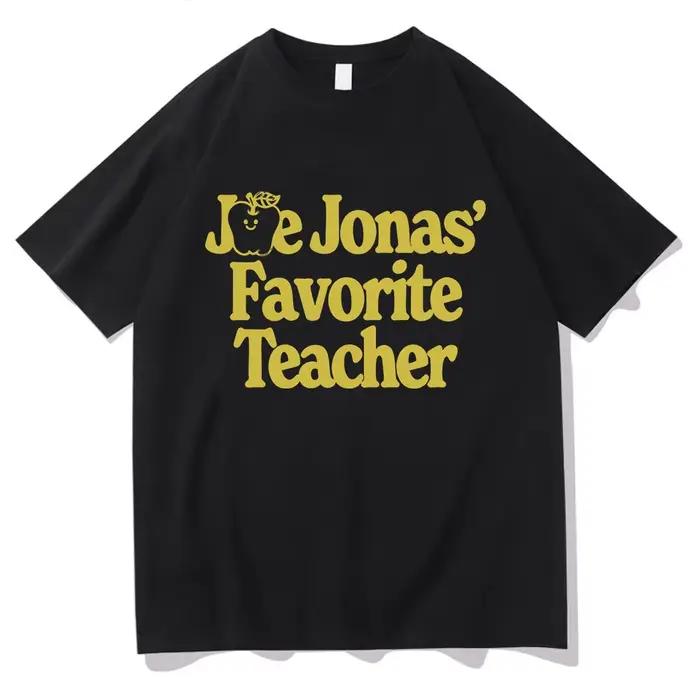 Jonas's Favorite Teacher Tee Joe Jonas Cartoon Print Clothing New Design Harajuku Aesthetic Tops for