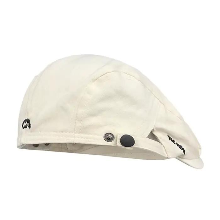 Béret brodé décontracté en coton, chapeau plat Vintage, vêtements avant et arrière, casquette Gatsby