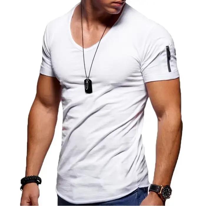 MRMT 2026 T-shirt pour homme neuf, col en V, couleur unie, grande taille, mode décontractée, t-shirt