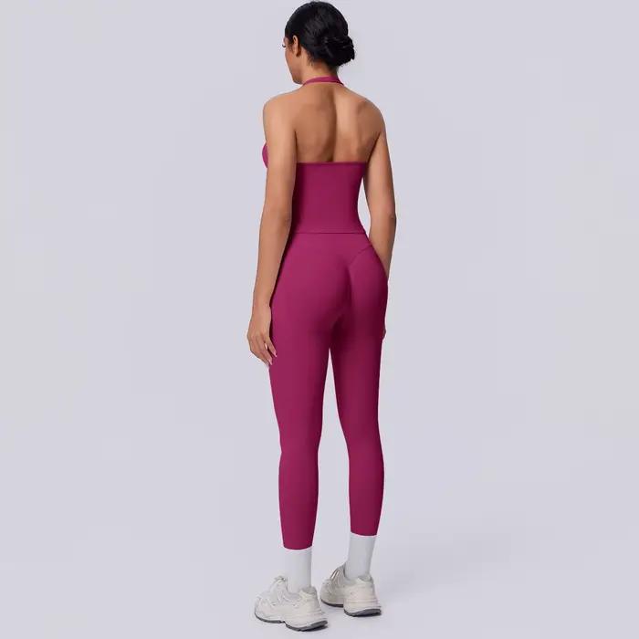 Ensemble de yoga et de fitness pour femme, vêtements de sport d'été, haut de sport, débardeur de yog
