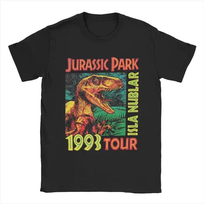 T-shirts pour hommes Jurassic Park 1993 Tour nouveauté pur coton t-shirt à manches courtes T-shirts 