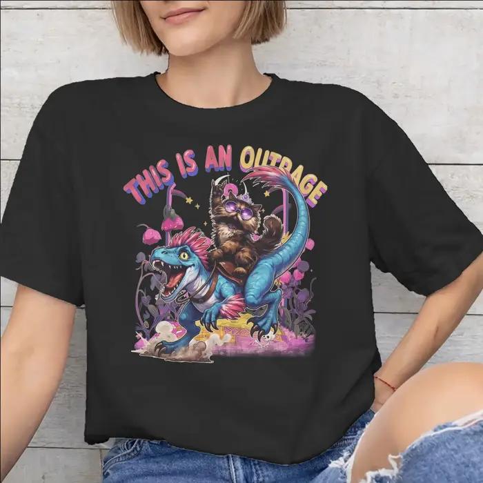 T-shirt en coton pur pour hommes et femmes, avec image graphique « This Is An Outrage Princess Donut