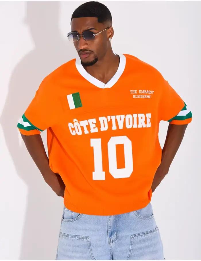 T-shirt unisexe à manches courtes respirant et à séchage rapide, thème Côte d'Ivoire été 2026, avec 