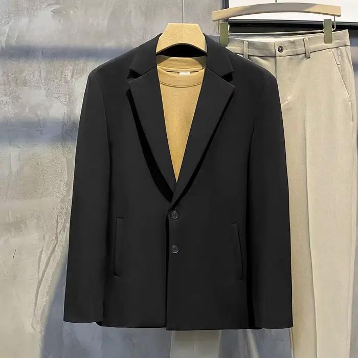Vestes de costume à carreaux pour hommes, manteau marron à simple boutonnage, mode élégante d'été 20