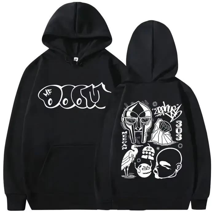 Rappeur Mf Doom Madvillain métal visage graphique imprimé sweat à capuche hommes femmes Hip Hop mode