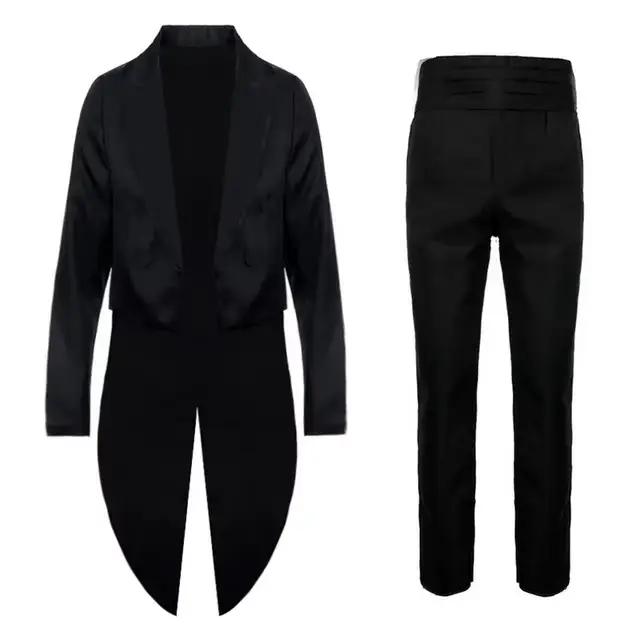 Ensemble de olympiques de smoking pour hommes et femmes, Tailcoat formel noir, Vêtements de Rhde mar