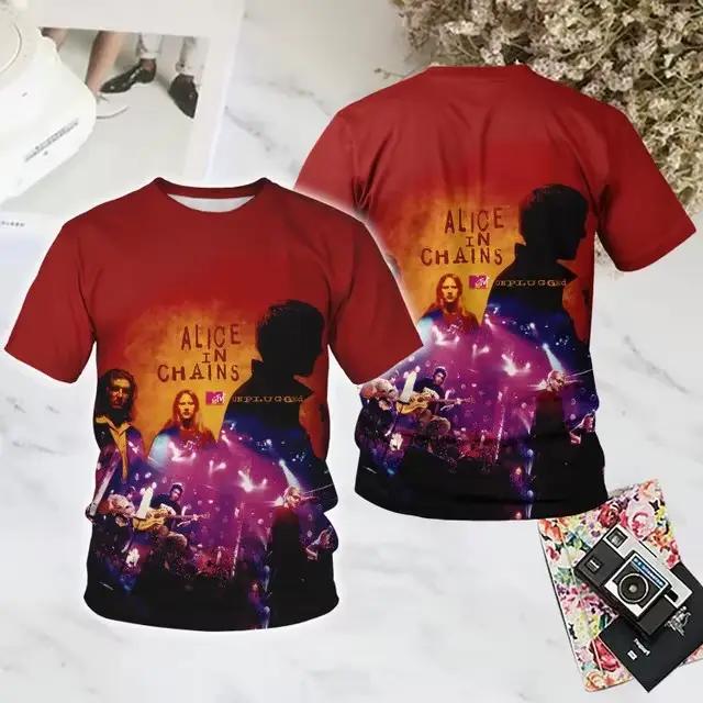 Alice In Chains populaire Rock impression 3D T-shirt été nouveaux hommes femmes Hip Hop tendance à m