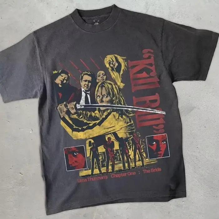 T-shirt Kill Bill, T-shirt pour hommes à motif de film rétro, nouveau T-shirt décontracté unisexe à 