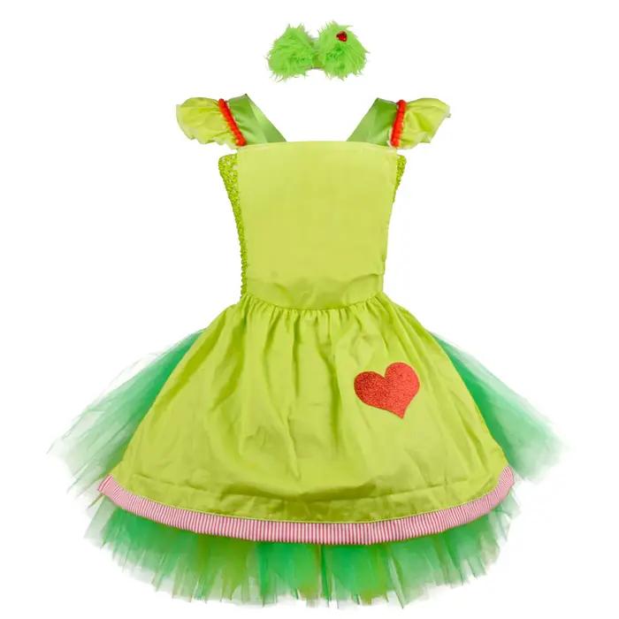 Filles monstre vert Grinch Costume de noël Tutu robe enfants fête Santa tenue nouvel an Halloween ha