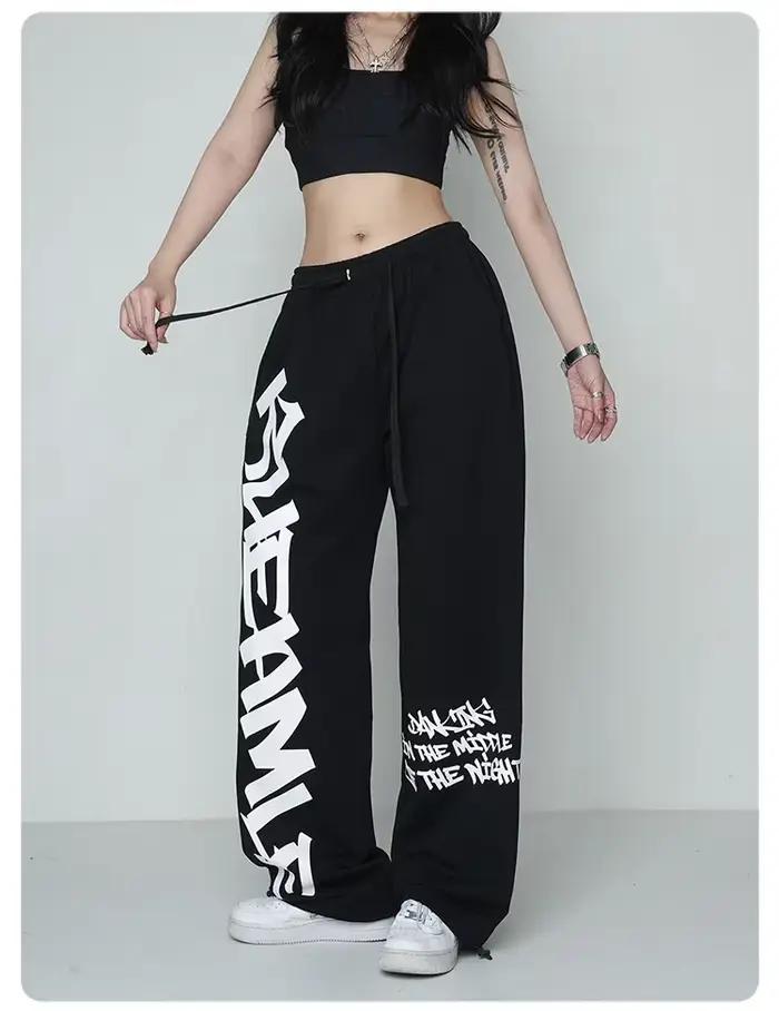 Pantalon de survêtement de Jogging blanc pour femmes, Streetwear coréen Y2K, pantalon de sport Haraj