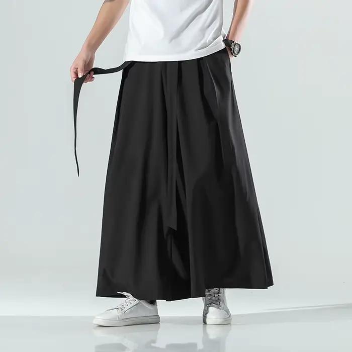 Pantalon large de style chinois pour hommes, vêtements d'été, mince, glace, décontracté, grande tail