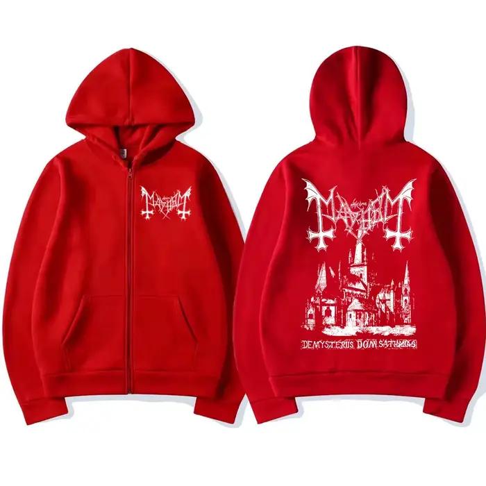 Mayhem De Mysteriis Dom Sathanas Album sweat à capuche avec fermeture éclair Death Metal gothique sw