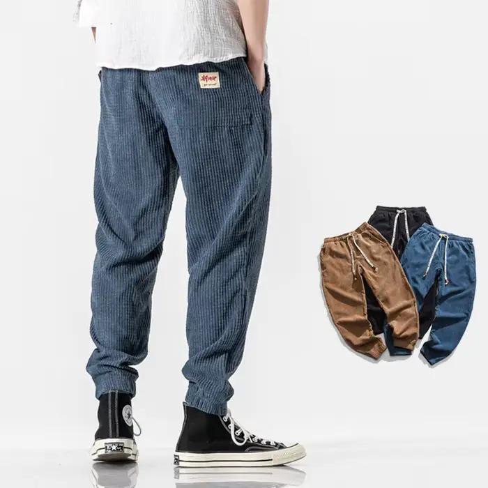 Nouveau pantalon de jogging en velours côtelé ample pantalons de sport pour hommes automne et hiver 