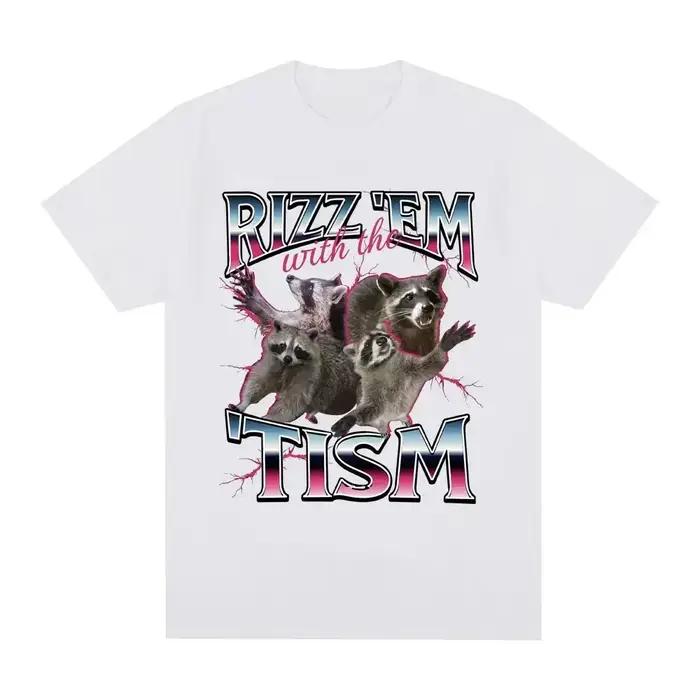 Rizz Em avec le Tisme autisme raton laveur T-shirt été décontracté mode T-shirt à manches courtes T-