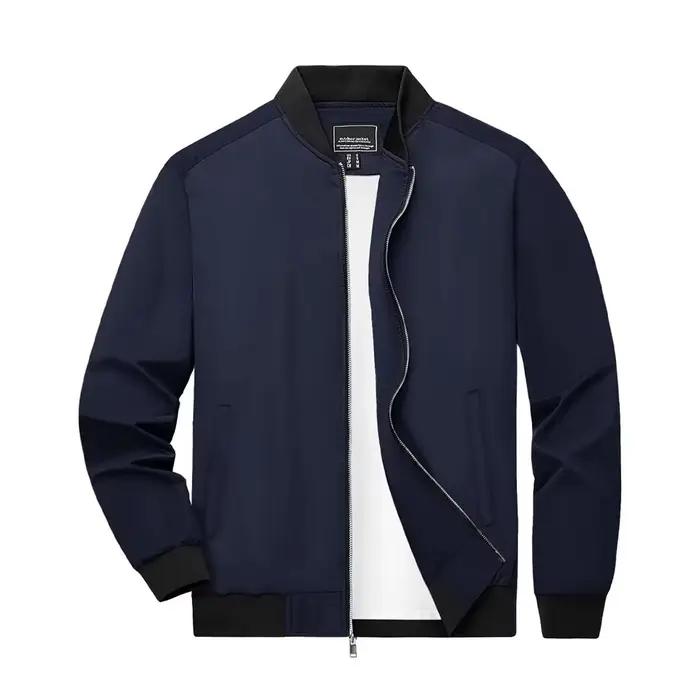 TACVASEN-Veste universitaire pour homme, blouson aviateur léger, coupe-vent, fermeture éclair complè