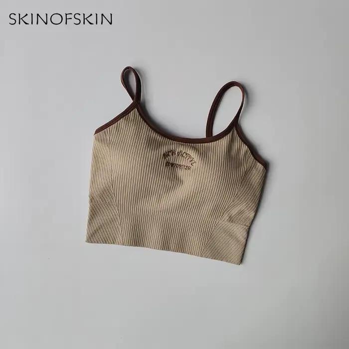 Soutien-gorge de sport à petites bretelles bloquant les couleurs pour femmes, bonnet fixe, soutien-g
