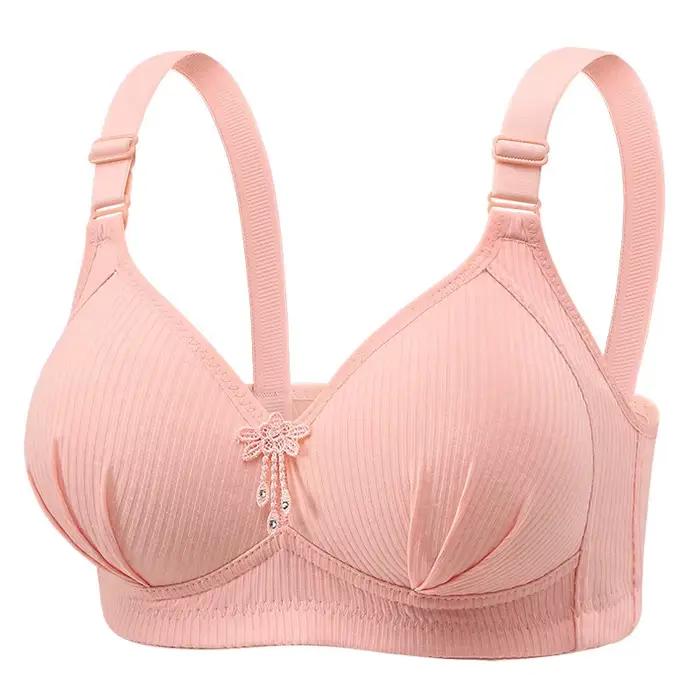 Soutien-gorge sans fil de grande taille, rembourré, fin, confortable, respirant, dos froncé, sous-vê