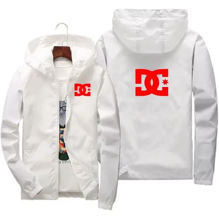 Veste à capuche de marque pour hommes, sweat-shirt imprimé DC décontracté à fermeture éclair, coupe-