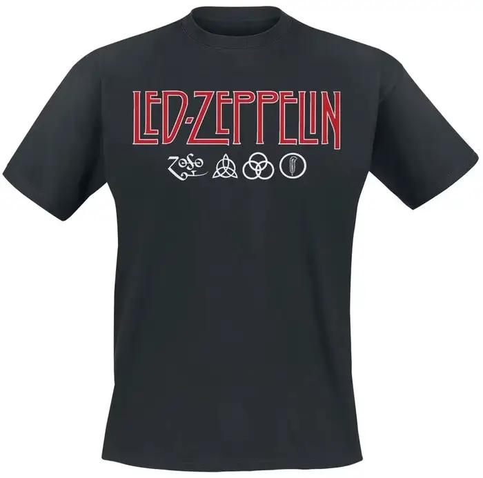 T-shirt avec logo et symboles Led Zeppelin, 100% coton, t-shirt graphique pour hommes et femmes, Str