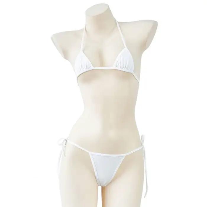 Maillot de bain sexy à col halter, mini bikini deux pièces pour femmes, micro triangle, ensemble de 