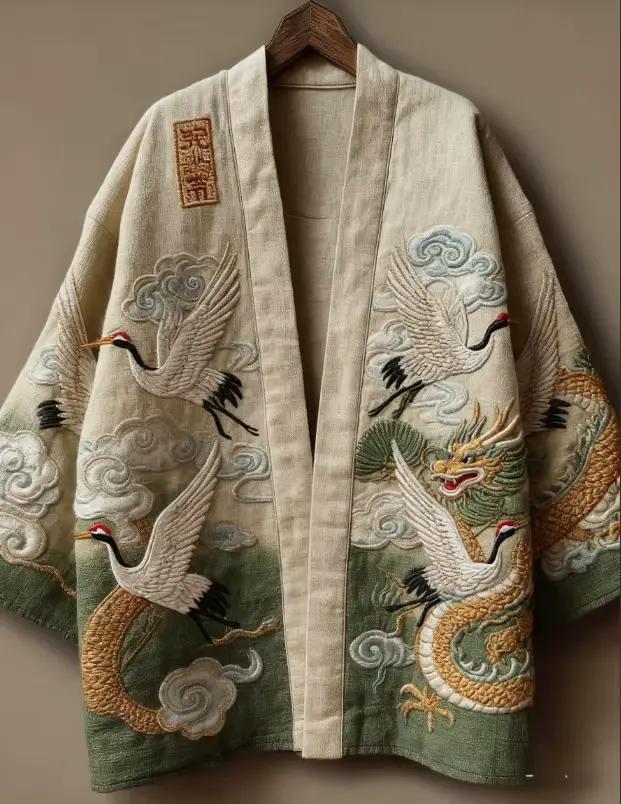 Kimono, Manteau, Chemise, Vêtement d'extérieur, Cardigan, Veste, Surdimensionné, Adulte, Vintage, Im