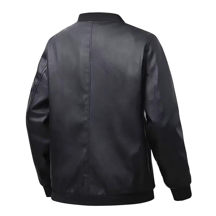 Hommes veste en cuir coupe-vent confortable ample chaud mâle décontracté course sport veste en cuir 