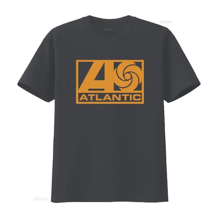 T-shirt Atlantic Records Jazz Soul Blues Rock pour homme, style vintage, délavé, doux, confortable, 