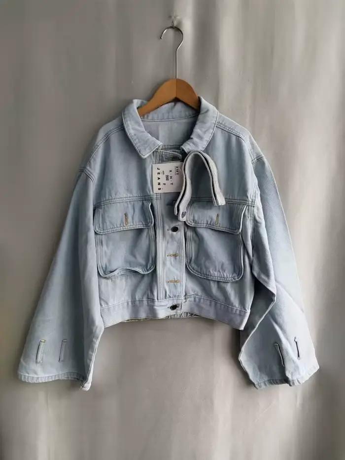 OCEANLOVE Denim vestes femme manches bouffantes solide Vintage Chaquetas Mujer mode coréenne printem