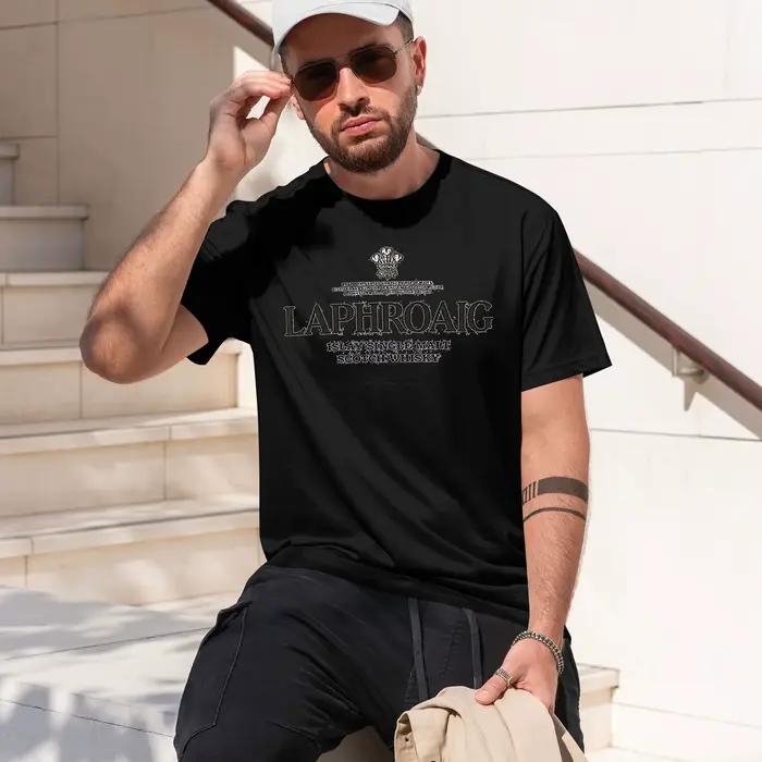 LAPHROAIG 2 2026 Nouveau modèle T-shirt à manches courtes et col rond pour homme, classique, décontr