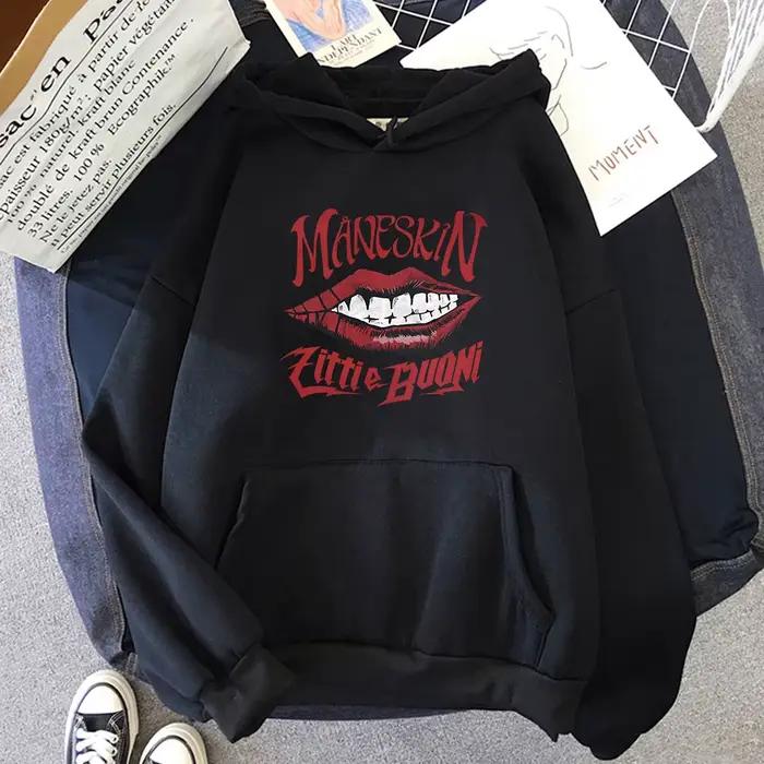 Maneskin-Sweat à capuche de chanteur italien pour hommes et femmes, Streetwear fin, Pulls respirants