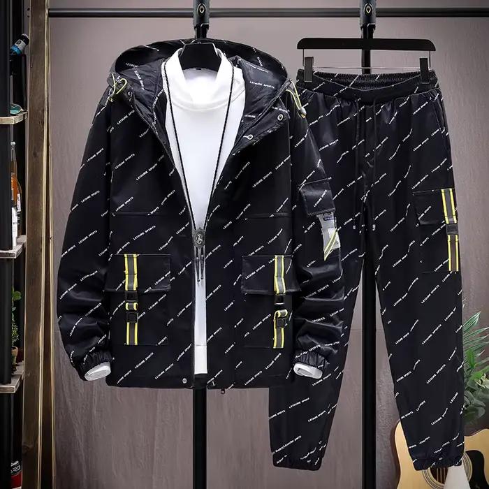 Hommes survêtement décontracté sweats à capuche ensembles 2025 automne nouveaux hommes vestes + pant