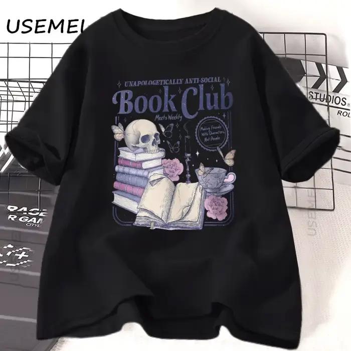 Anti livre Social Club T-Shirt casual lecteur d'amour T-Shirt Bookish livre amant T-Shirt coton à ma