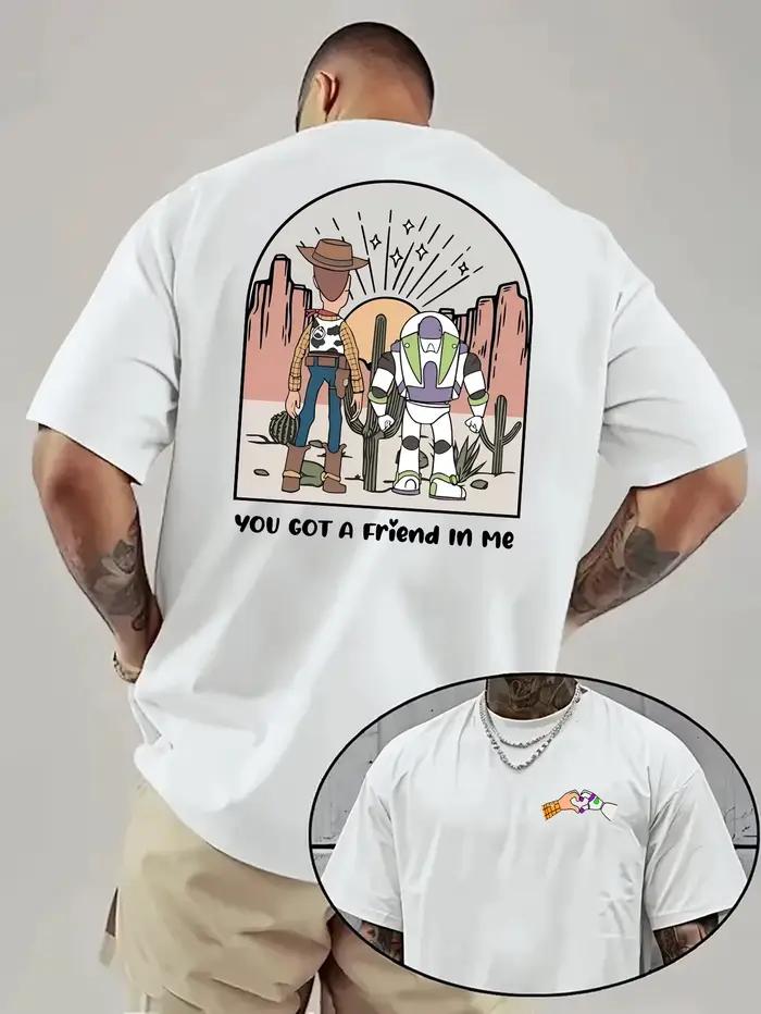 T-shirt en pur coton imprimé Disney Toy Story, décontracté, à manches courtes, pour l'été, nouvelle 