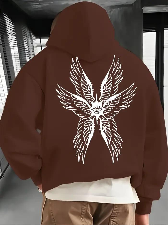 Sweat à capuche gothique pour homme avec motif d'ange à six ailes - Sweat à capuche gothique créatif