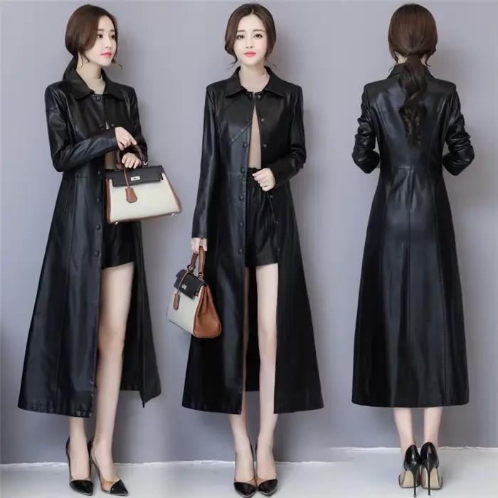 Nouvelle Femmes Manteau en Cuir de Mouton Automne Hiver 2026 Mode Garder au Chaud Veste Longue Épais