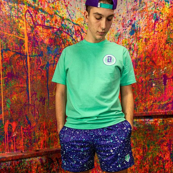 Nouveau style de baseball d'été # 101 #   Ensemble T-shirt et short Lifestyle, imprimé color-block e