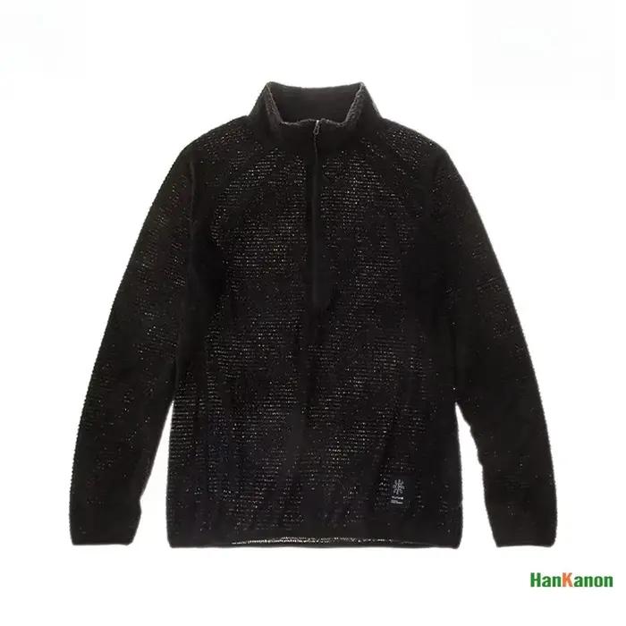 Sweat-shirt à col montant et demi-zip pour homme, couche de base polyvalente en polaire respirante p