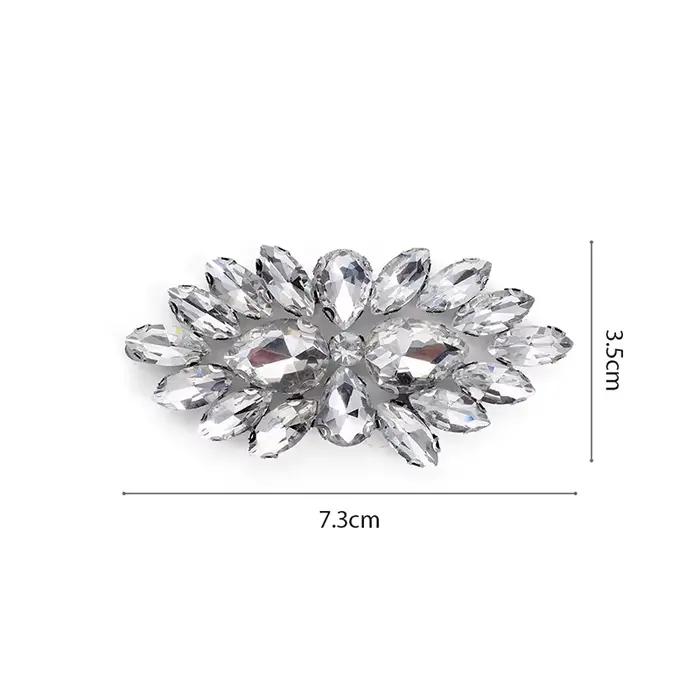 Patch de strass transparents en cristal, 2 pièces/ensemble, fer sur diamant pour vêtements, sacs, sw