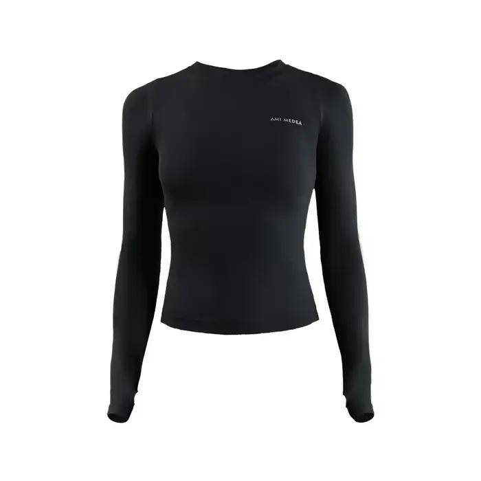 Haut de yoga à manches longues pour femmes, t-shirt de course, entraînement, fitness, haut de sport,