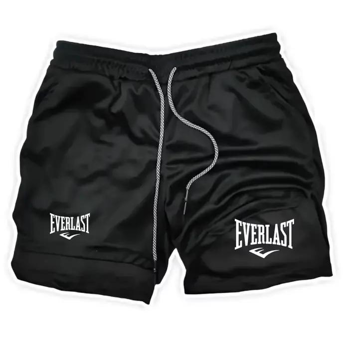 Shorts de course 2-en-1 pour hommes, double couche, pour entraînement, sport, gym, fitness, cyclisme