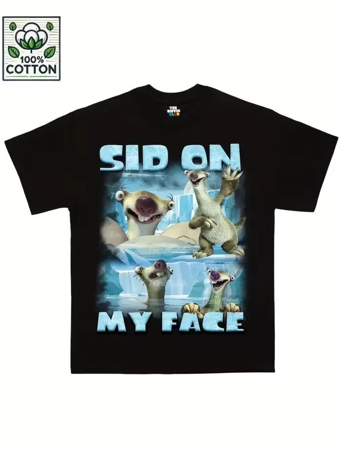 SID ON MY FACE T-shirt pour hommes femmes 100% coton t-shirts à manches courtes hauts P423