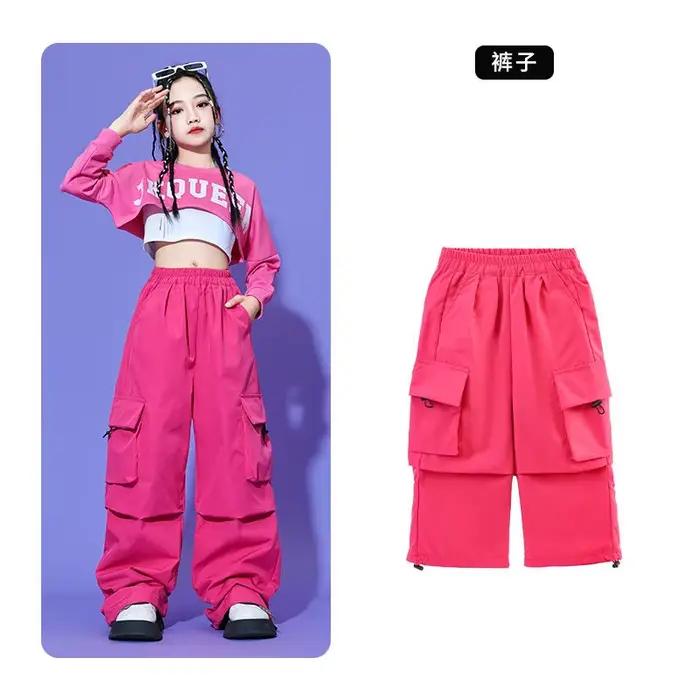 Pantalons Cargo pour adolescentes, mode pour enfants, poches décontractées, Design, pantalons amples
