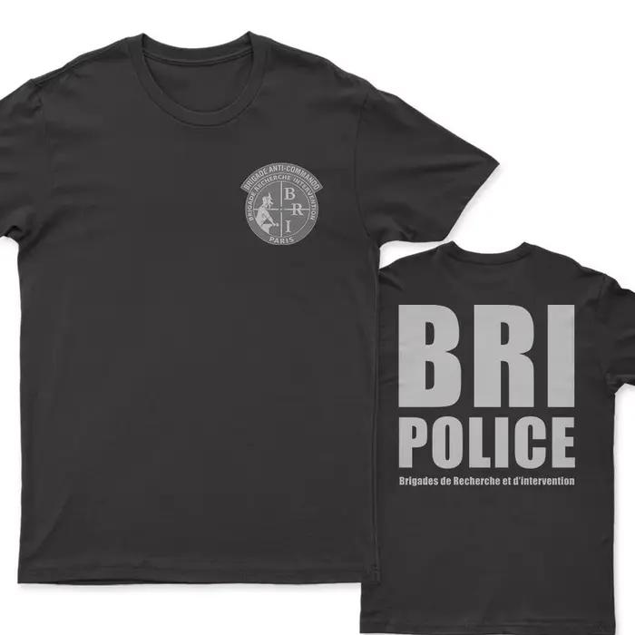 T-Shirt Décontracté à Manches Courtes et Col Rond pour Homme, 100% Coton, Brigade Française de Reche
