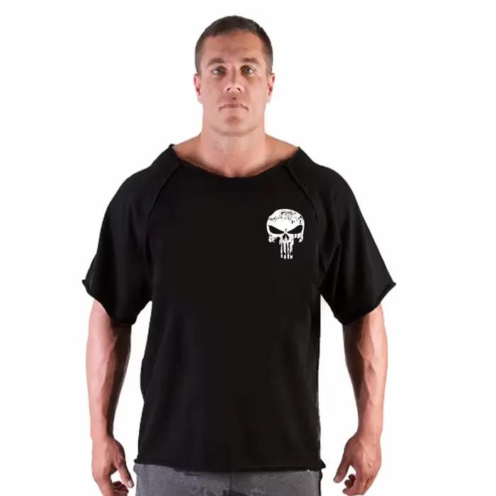T-shirt Respirant en Coton Vintage pour Homme, Vêtement de Musculation, Gym, Course à Pied, Été