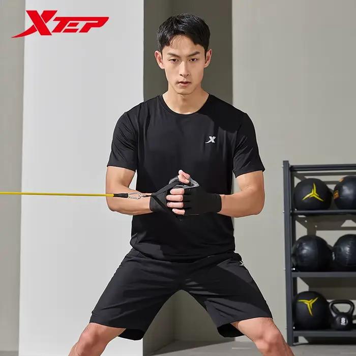 Xtep combinaison de sport à manches courtes pour hommes été combinaison à séchage rapide sport absor